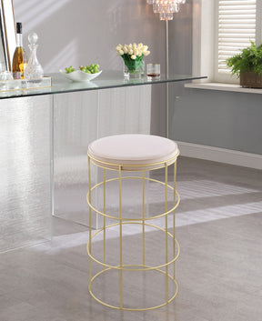 Meridian Furniture Rebar Cream Velvet Counter Stool