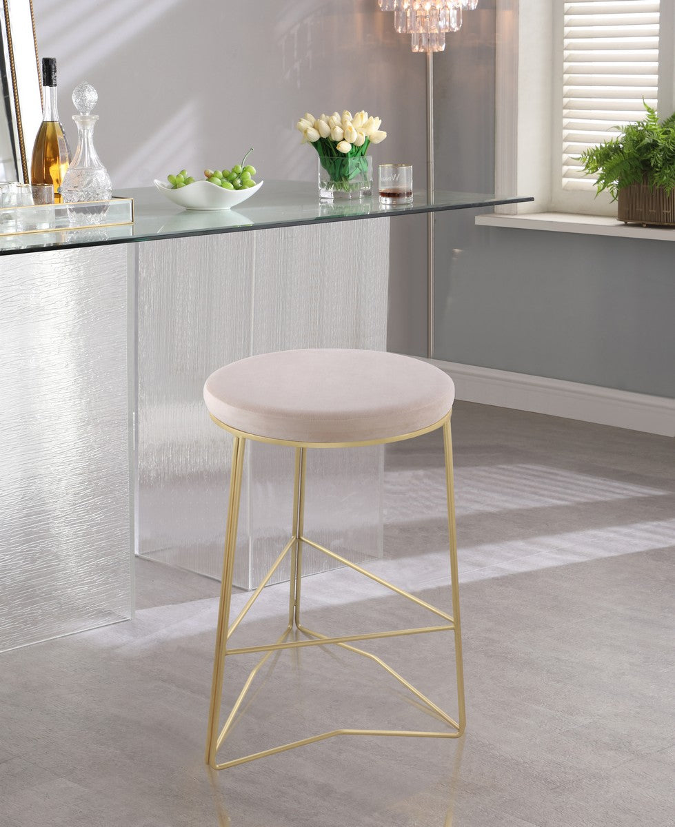Meridian Furniture Tres Cream Velvet Counter Stool
