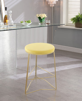 Meridian Furniture Tres Yellow Velvet Counter Stool
