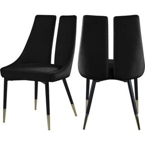 Meridian Furniture Sleek Black Velvet Dining ChairMeridian Furniture - Dining Chair - Minimal And Modern - 1