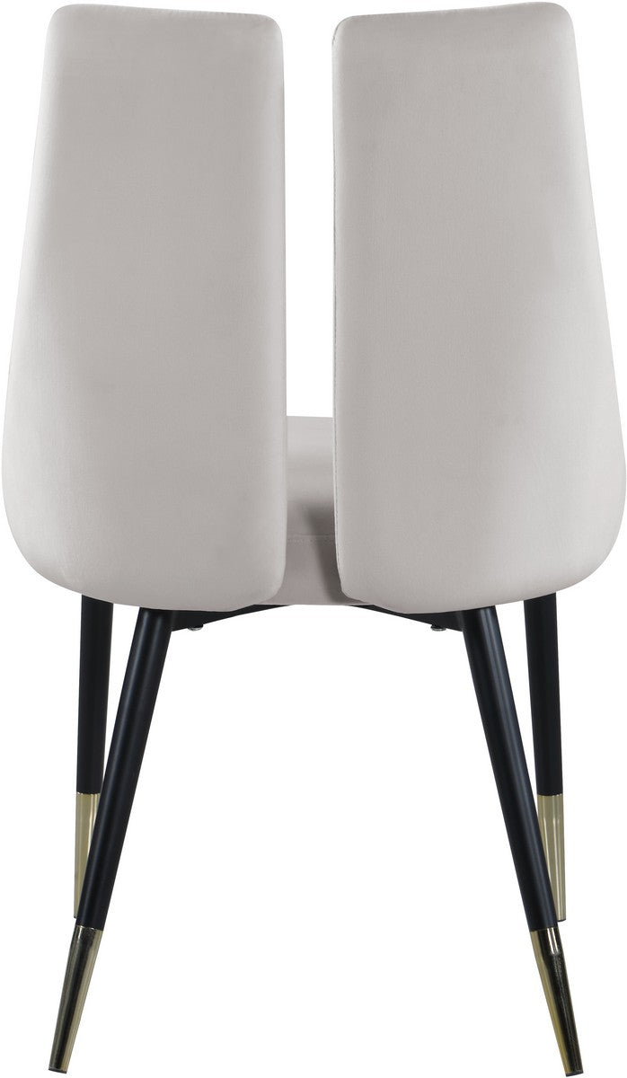 Meridian Furniture Sleek Cream Velvet Dining Chair - Set of 2