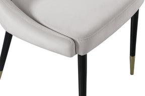 Meridian Furniture Sleek Cream Velvet Dining Chair - Set of 2
