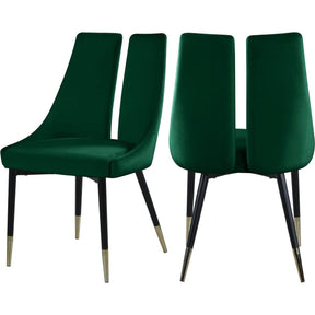 Meridian Furniture Sleek Green Velvet Dining ChairMeridian Furniture - Dining Chair - Minimal And Modern - 1