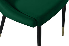 Meridian Furniture Sleek Green Velvet Dining Chair - Set of 2