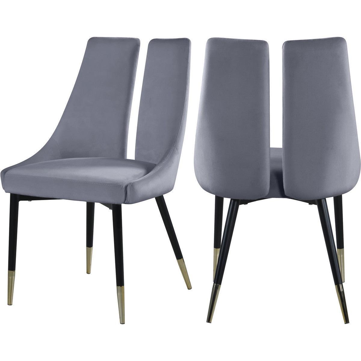Meridian Furniture Sleek Grey Velvet Dining ChairMeridian Furniture - Dining Chair - Minimal And Modern - 1