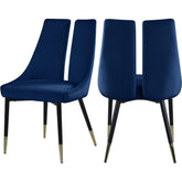 Meridian Furniture Sleek Navy Velvet Dining ChairMeridian Furniture - Dining Chair - Minimal And Modern - 1