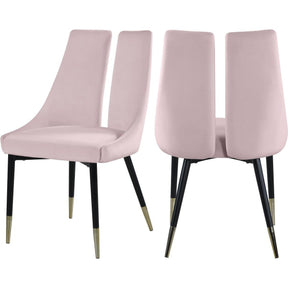Meridian Furniture Sleek Pink Velvet Dining ChairMeridian Furniture - Dining Chair - Minimal And Modern - 1