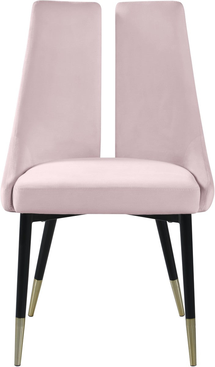 Meridian Furniture Sleek Pink Velvet Dining Chair - Set of 2