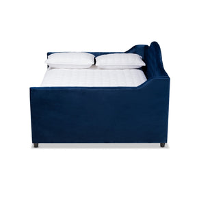 Baxton Studio Perry Modern and Contemporary Royal Blue Velvet Fabric Upholstered and Button Tufted Queen Size Daybed Baxton Studio-daybed-Minimal And Modern - 1