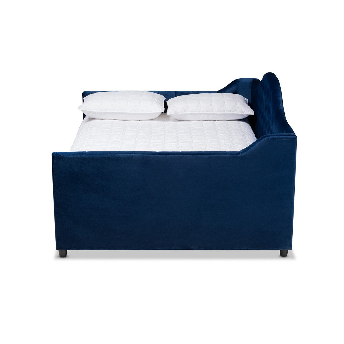 Baxton Studio Perry Modern and Contemporary Royal Blue Velvet Fabric Upholstered and Button Tufted Full Size Daybed Baxton Studio-daybed-Minimal And Modern - 1