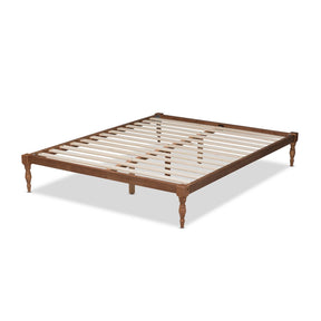 Baxton Studio Iseline Modern and Contemporary Walnut Brown Finished Wood Full Size Platform Bed Frame