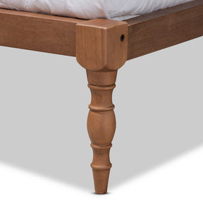 Baxton Studio Iseline Modern and Contemporary Walnut Brown Finished Wood King Size Platform Bed Frame