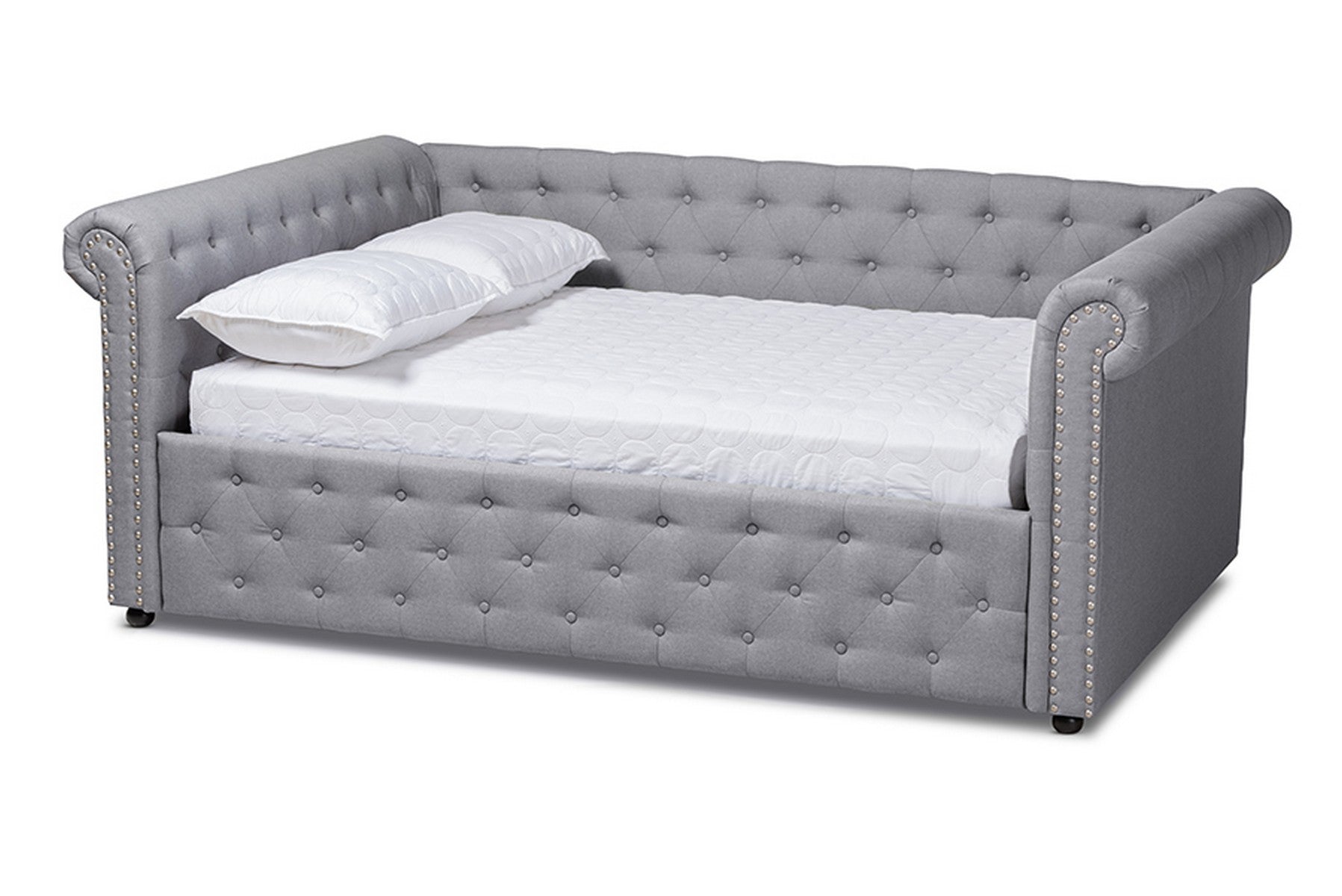 Baxton Studio Mabelle Modern and Contemporary Gray Fabric Upholstered Queen Size Daybed Baxton Studio-daybed-Minimal And Modern - 1