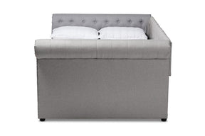Baxton Studio Mabelle Modern and Contemporary Gray Fabric Upholstered Queen Size Daybed