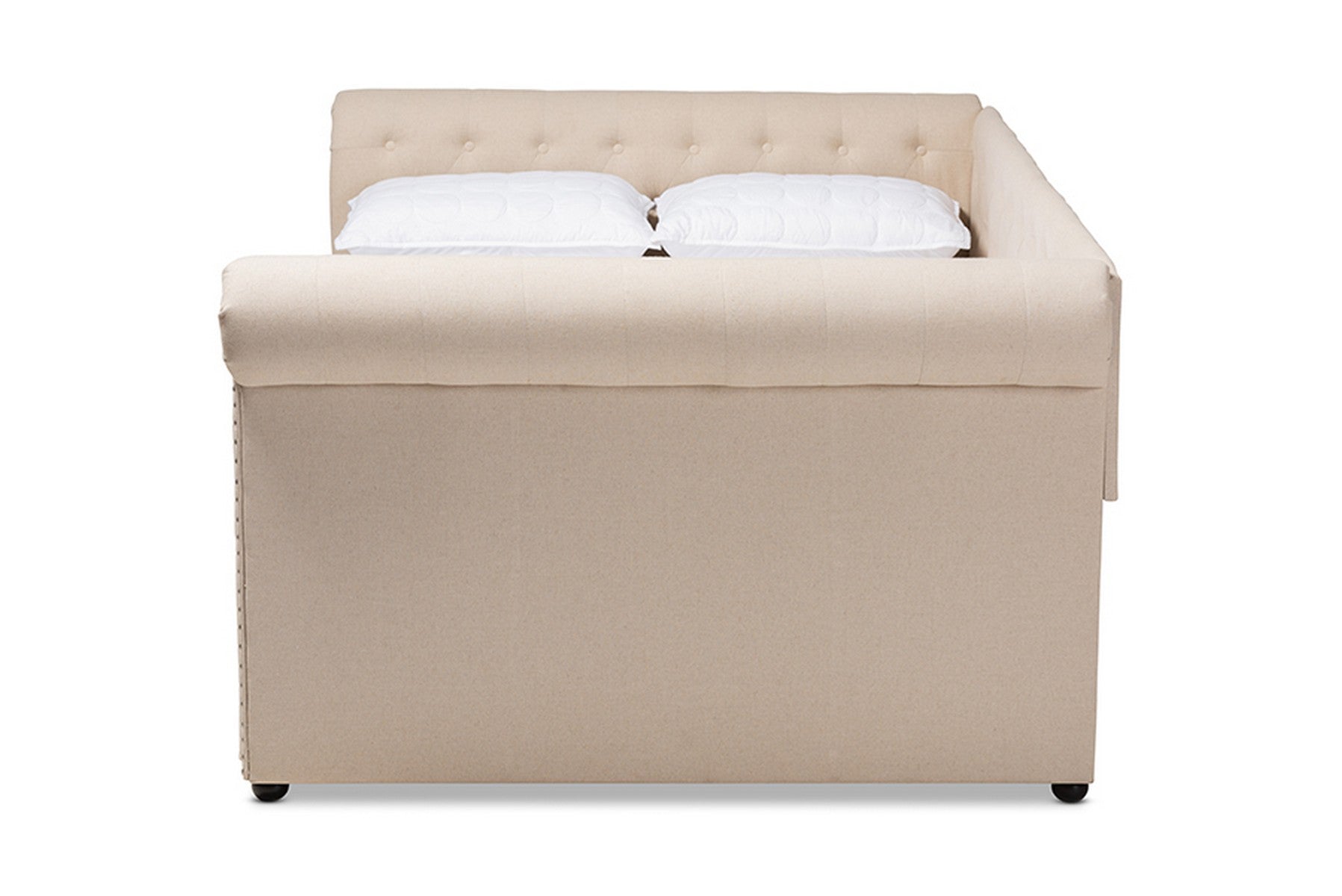 Baxton Studio Mabelle Modern and Contemporary Beige Fabric Upholstered Queen Size Daybed
