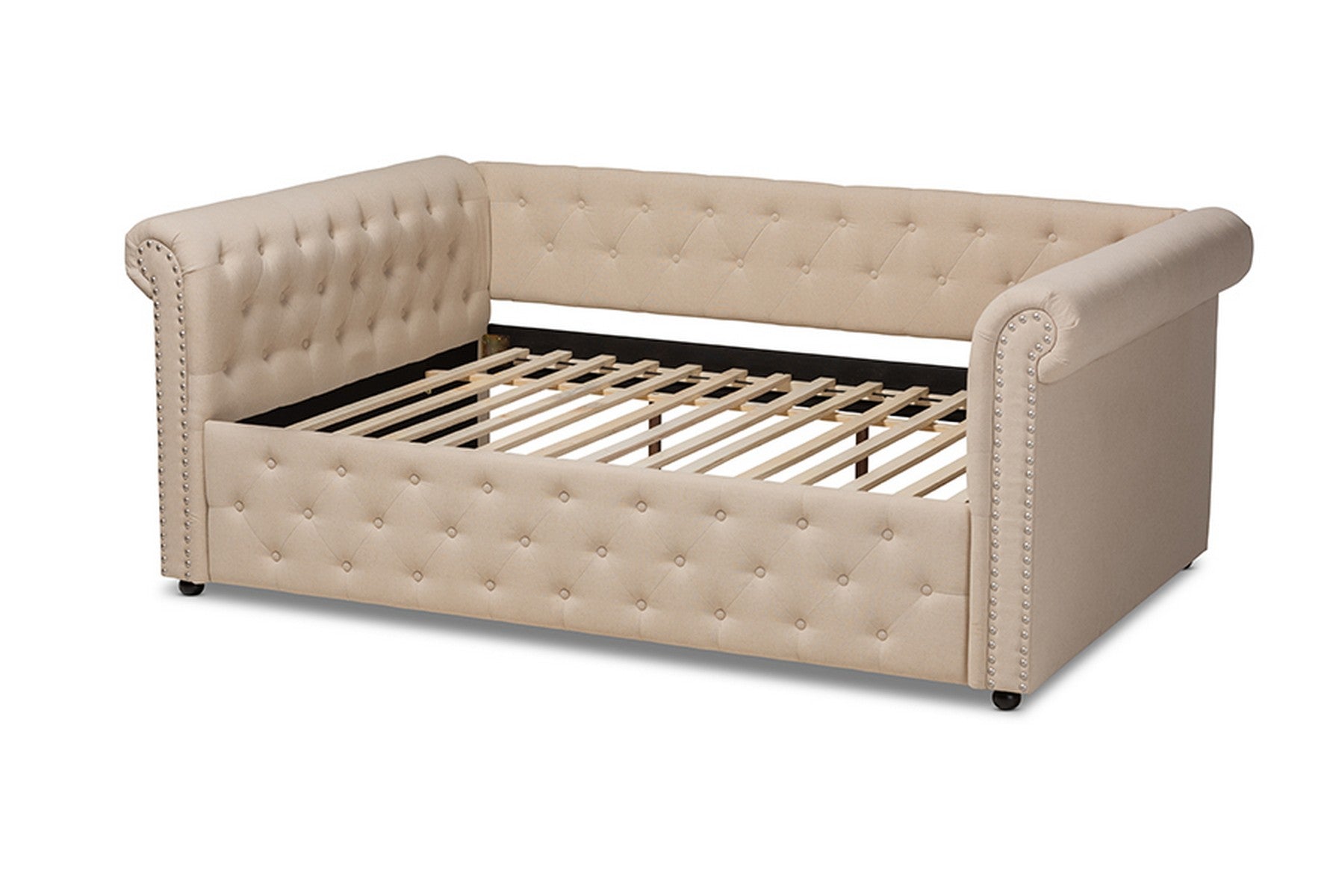 Baxton Studio Mabelle Modern and Contemporary Beige Fabric Upholstered Full Size Daybed
