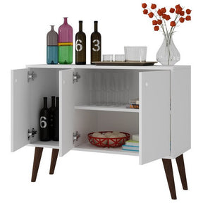 Manhattan Comfort  Bromma 35.43" Buffet Stand with 3 Shelves and 3 Doors in White