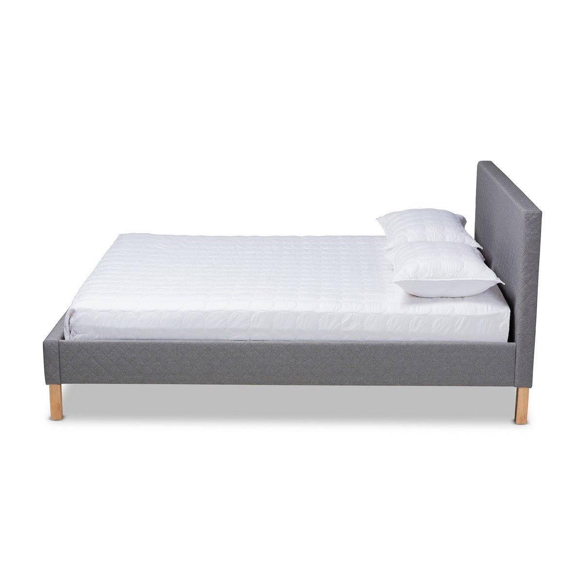 Baxton Studio Aneta Modern and Contemporary Grey Fabric Upholstered King Size Platform Bed Baxton Studio-beds-Minimal And Modern - 1