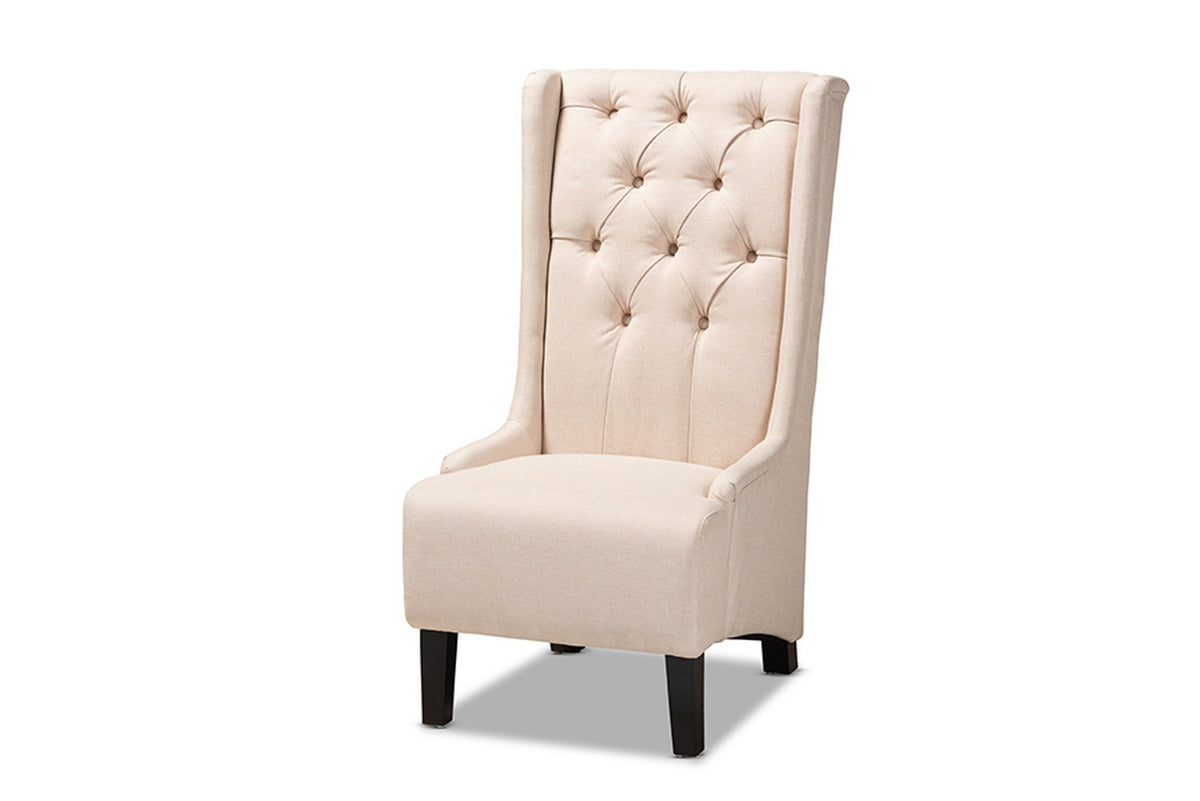 Baxton Studio Dorais Transitional Beige Fabric Upholstered Accent Chair Baxton Studio-chairs-Minimal And Modern - 1