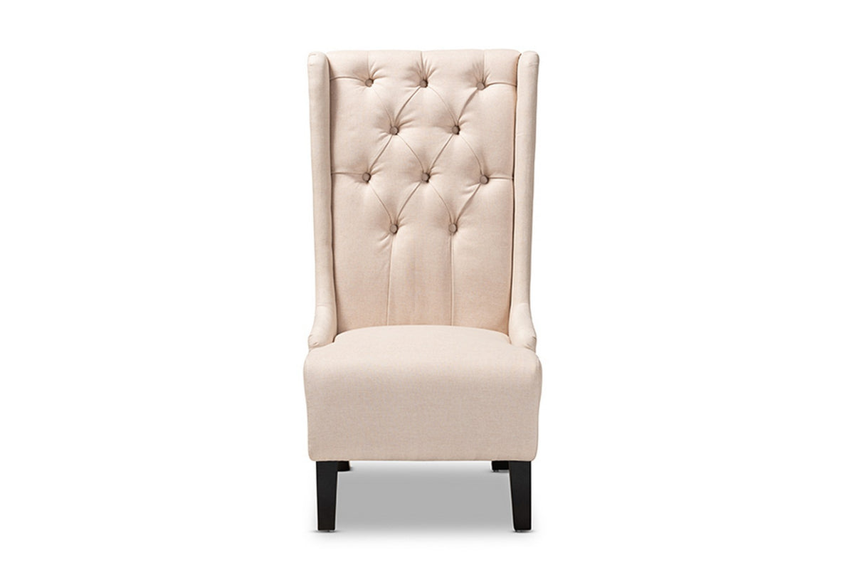 Baxton Studio Dorais Transitional Beige Fabric Upholstered Accent Chair