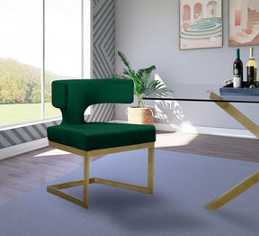 Meridian Furniture Alexandra Green Velvet Dining Chair