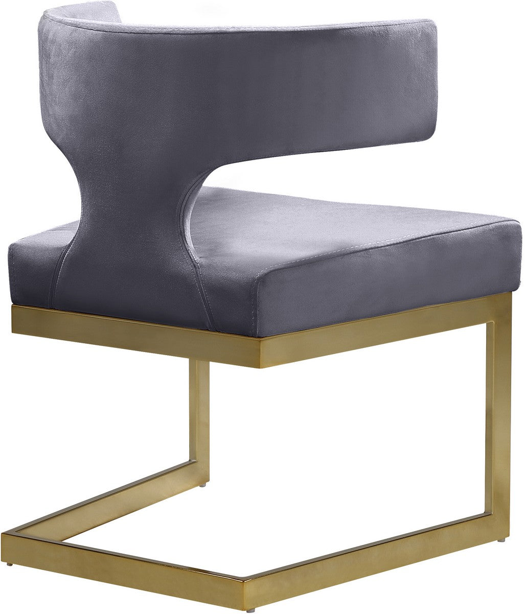 Meridian Furniture Alexandra Grey Velvet Dining Chair