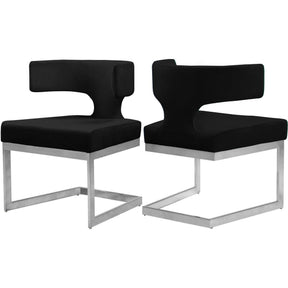 Meridian Furniture Alexandra Black Velvet Dining ChairMeridian Furniture - Dining Chair - Minimal And Modern - 1