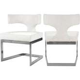 Meridian Furniture Alexandra White Faux Leather Dining ChairMeridian Furniture - Dining Chair - Minimal And Modern - 1