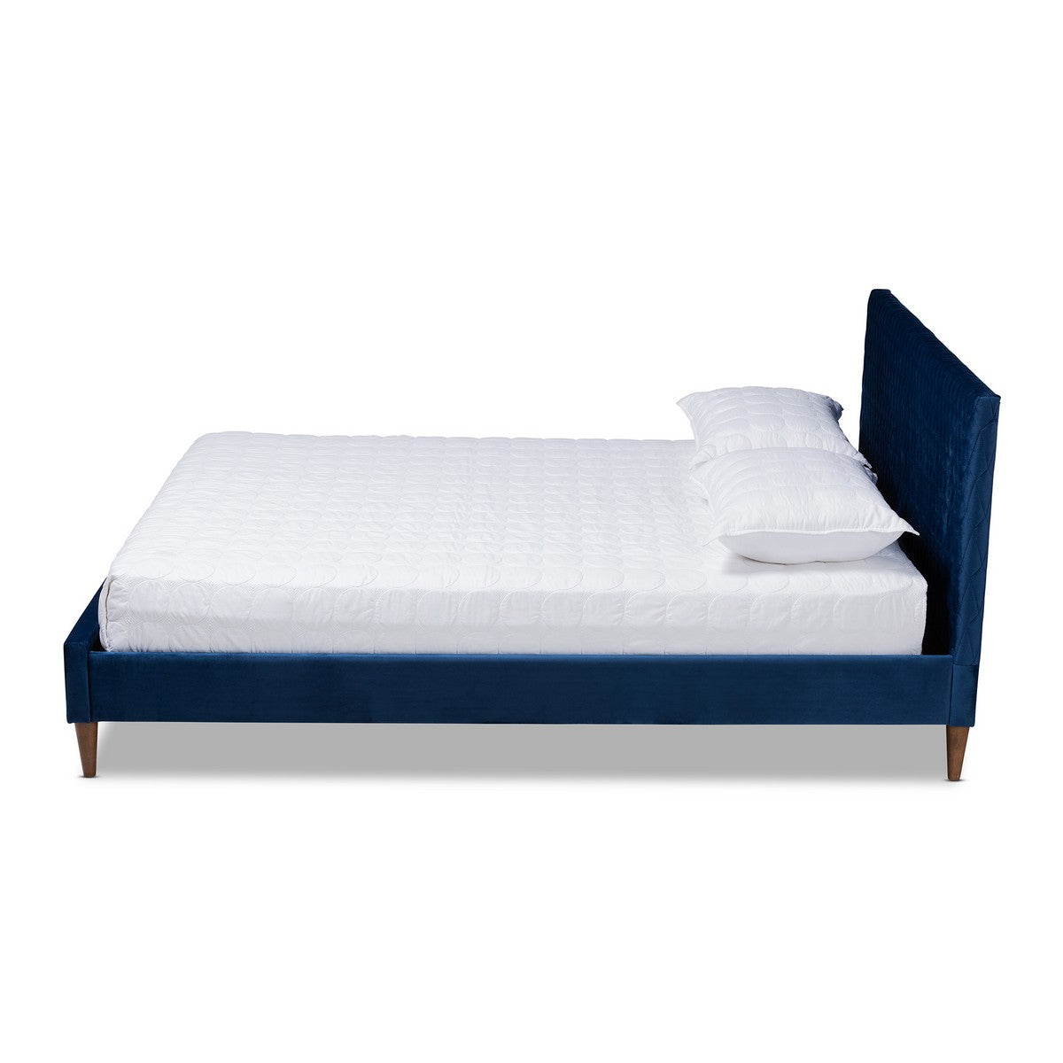 Baxton Studio Frida Glam and Luxe Royal Blue Velvet Fabric Upholstered Full Size Bed Baxton Studio-beds-Minimal And Modern - 1