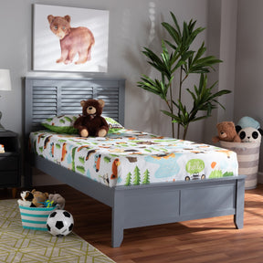 Baxton Studio Adela Modern and Contemporary Grey Finished Wood Twin Size Platform Bed