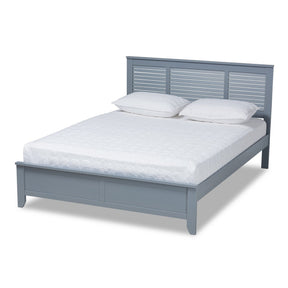 Baxton Studio Adela Modern and Contemporary Grey Finished Wood Queen Size Platform Bed Baxton Studio- Beds (Platform)-Minimal And Modern - 1