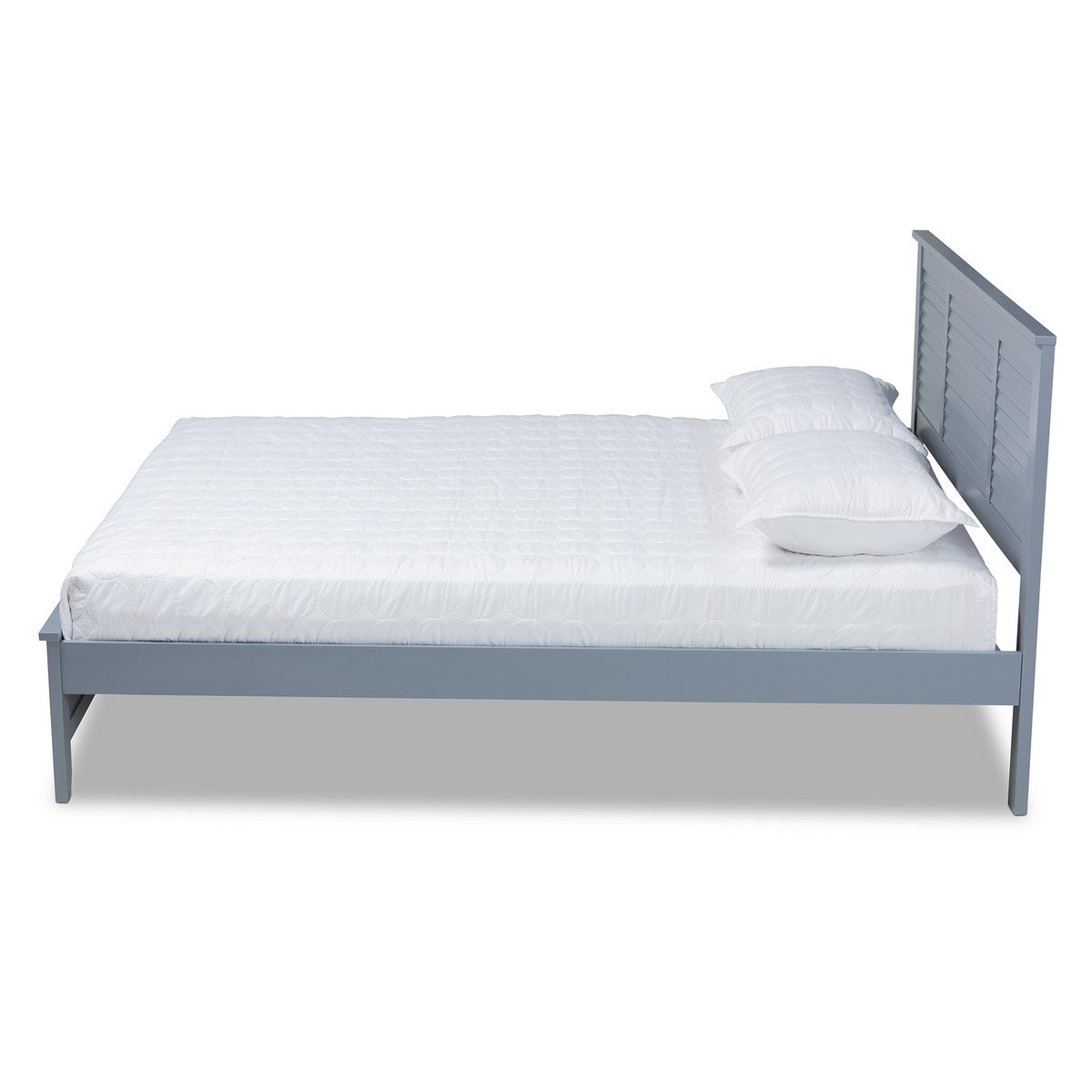 Baxton Studio Adela Modern and Contemporary Grey Finished Wood Queen Size Platform Bed
