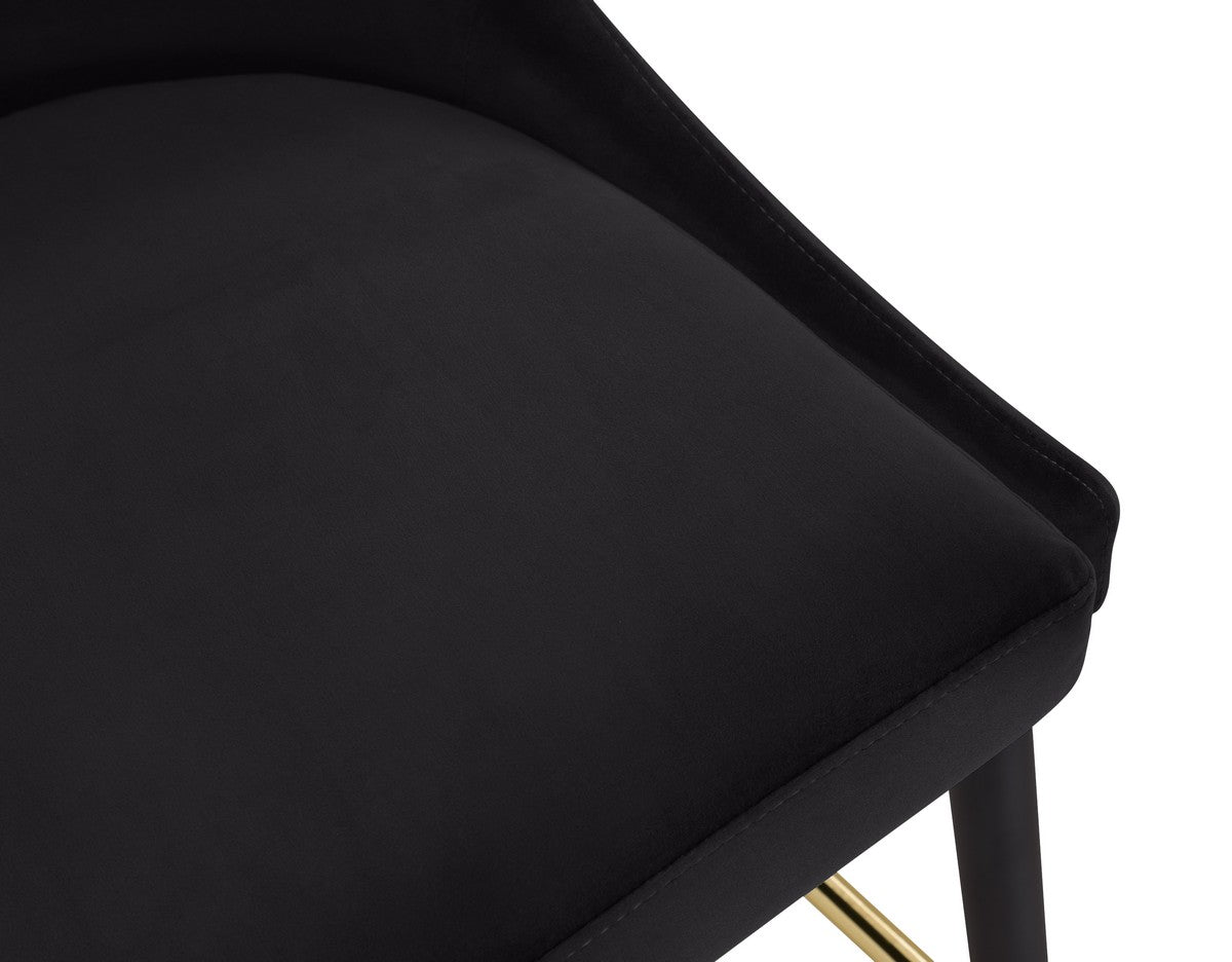 Meridian Furniture Sleek Black Velvet Stool - Set of 2