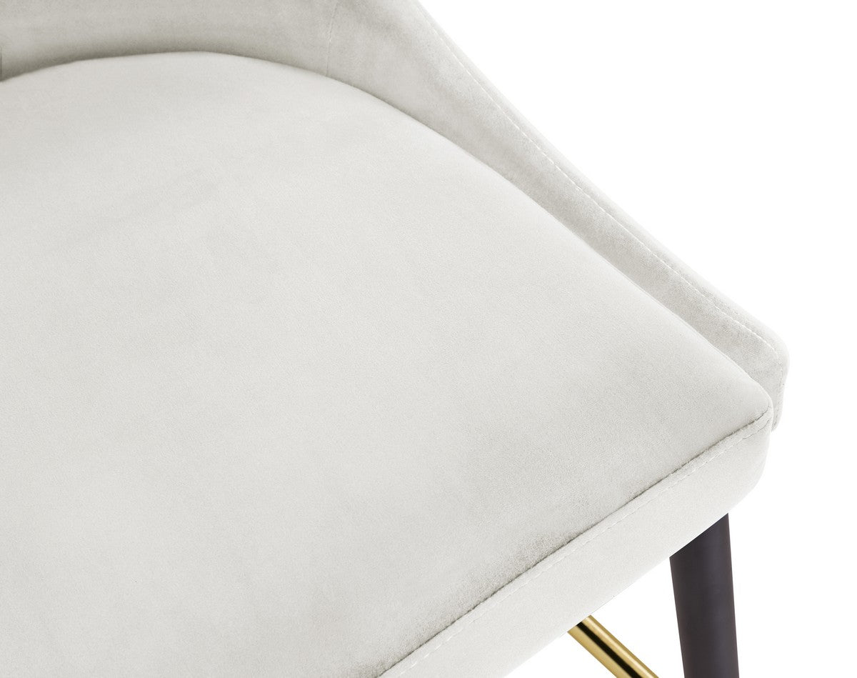 Meridian Furniture Sleek Cream Velvet Stool - Set of 2
