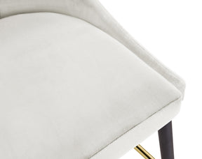 Meridian Furniture Sleek Cream Velvet Stool - Set of 2