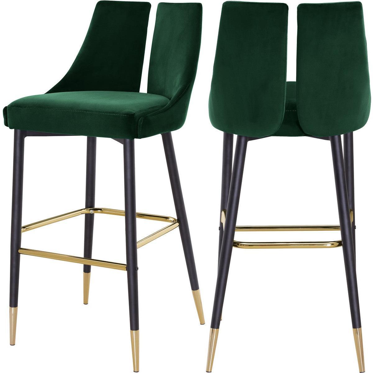 Meridian Furniture Sleek Green Velvet StoolMeridian Furniture - Stool - Minimal And Modern - 1