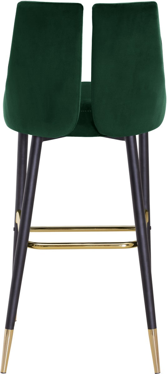 Meridian Furniture Sleek Green Velvet Stool - Set of 2