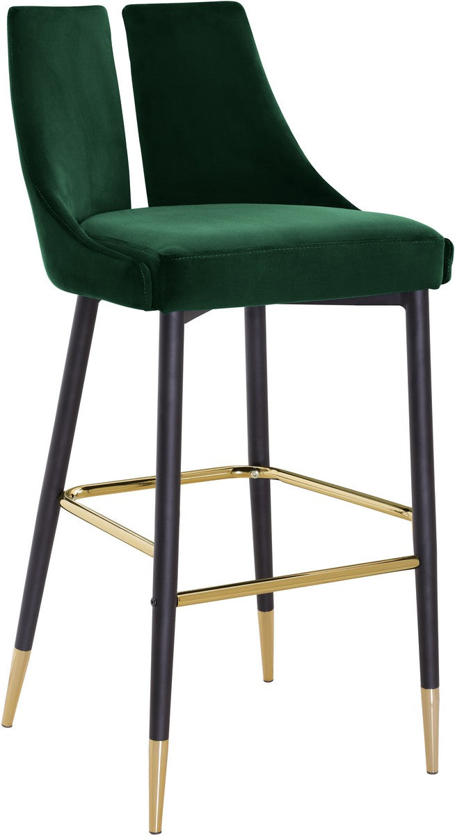 Meridian Furniture Sleek Green Velvet Stool - Set of 2