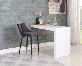 Meridian Furniture Sleek Grey Velvet Stool - Set of 2