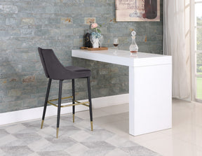 Meridian Furniture Sleek Grey Velvet Stool - Set of 2