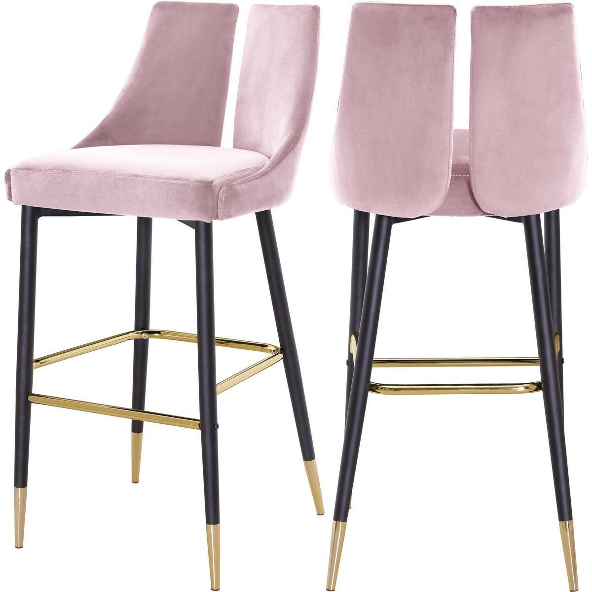 Meridian Furniture Sleek Pink Velvet StoolMeridian Furniture - Stool - Minimal And Modern - 1