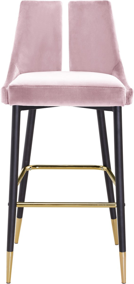 Meridian Furniture Sleek Pink Velvet Stool - Set of 2