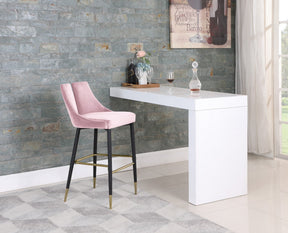 Meridian Furniture Sleek Pink Velvet Stool - Set of 2