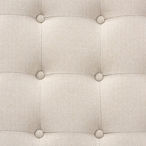 Baxton Studio Alvere Modern and Contemporary Beige Fabric Upholstered Walnut Finished Cocktail Ottoman