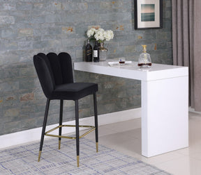 Meridian Furniture Lily Black Velvet Stool - Set of 2
