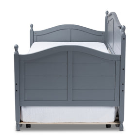 Baxton Studio Mara Cottage Farmhouse Grey Finished Wood Twin Size Daybed with Roll-Out Trundle Bed