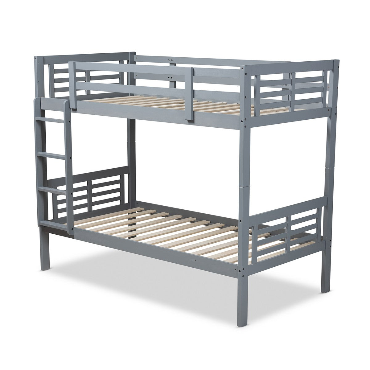 Baxton Studio Liam Modern and Contemporary Grey Finished Wood Twin Size Bunk Bed