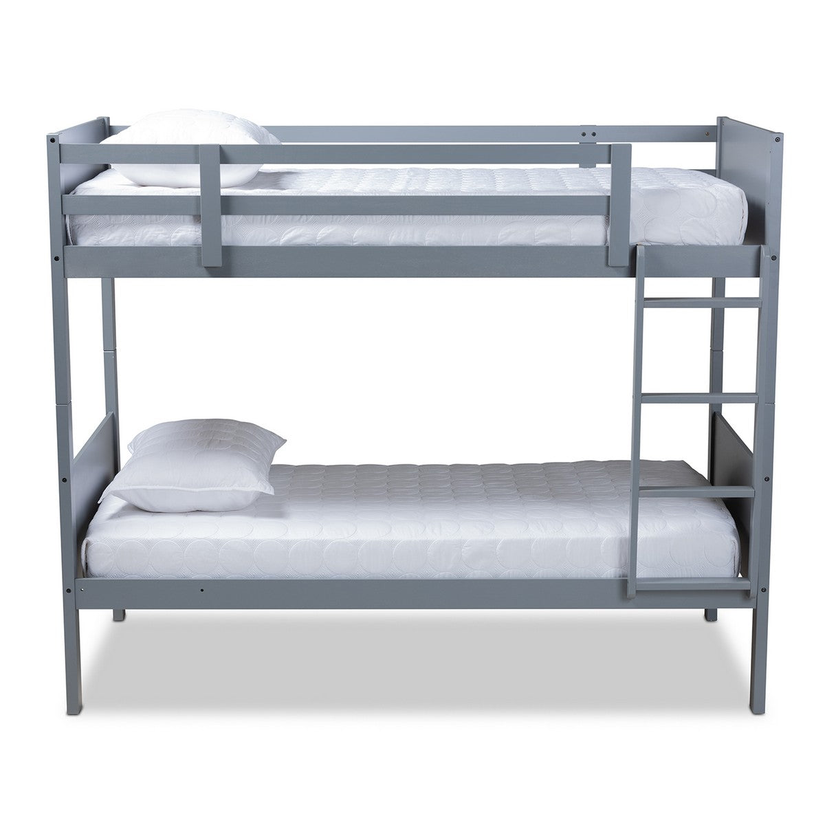 Baxton Studio Elsie Modern and Contemporary Grey Finished Wood Twin Size Bunk Bed Baxton Studio-Bunk Beds-Minimal And Modern - 1