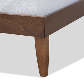 Baxton Studio Lucina Mid-Century Modern Walnut Brown Finished Full Size Platform Bed Frame