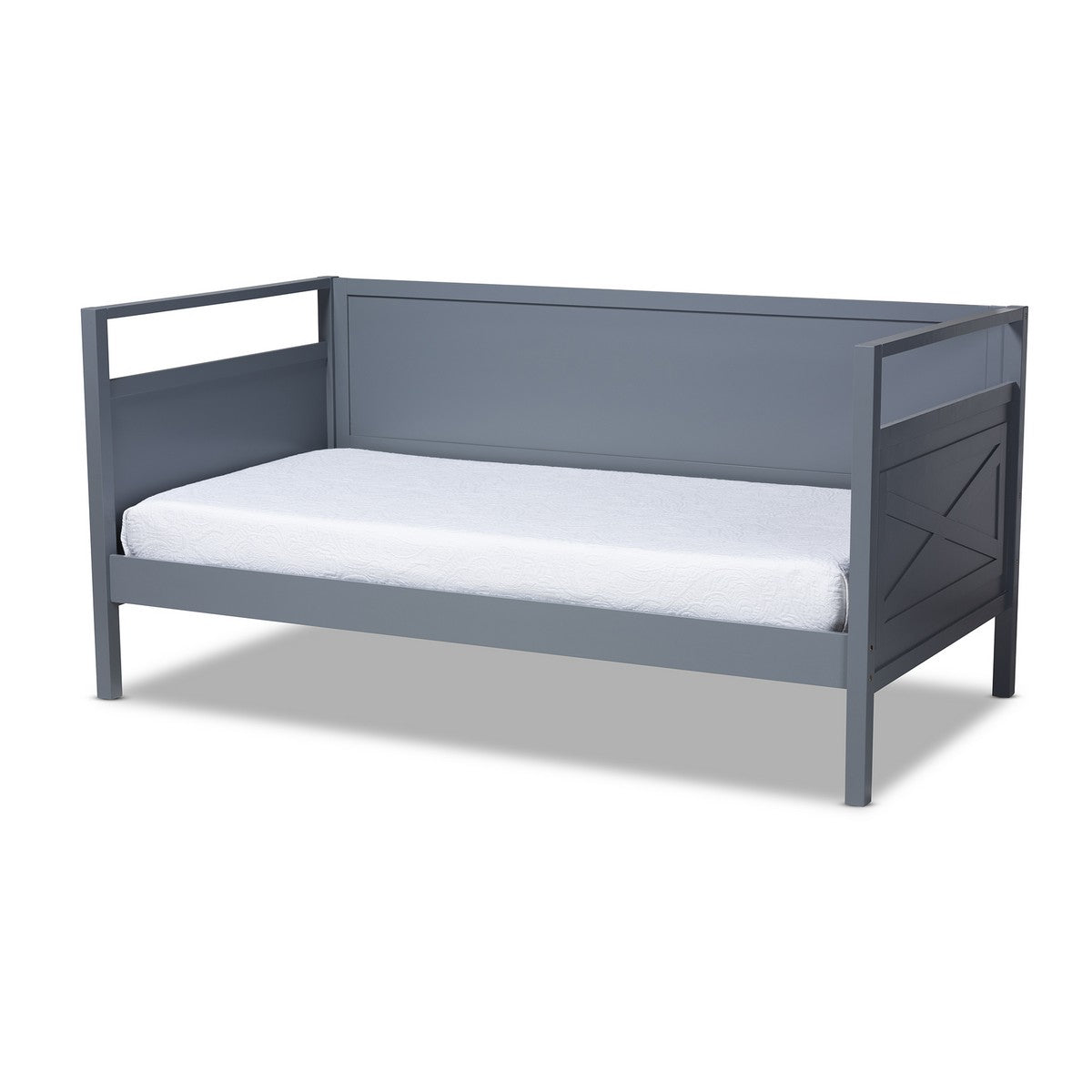 Baxton Studio Cintia Cottage Farmhouse Grey Finished Wood Twin Size Daybed Baxton Studio-daybed-Minimal And Modern - 1